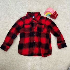 4T Old Navy red buffalo check flannel shirt